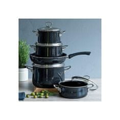 Riess Black Magic Black Set 4 keramičnih loncev s pokrovi in ponve