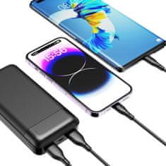 DUDAO K18-1W Power Bank 10000mAh USB / USB-C / Micro USB 10W, črna