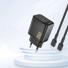 DUDAO A27 GaN polnilnik USB-C 25W, črna