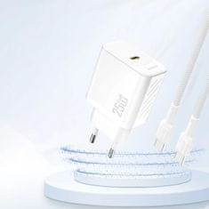DUDAO A27 GaN polnilnik USB-C 25W, bela