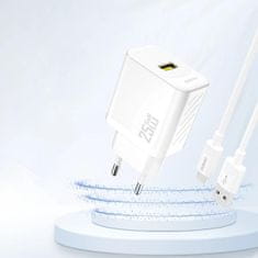 DUDAO A27S GaN polnilnik USB 25W, bela