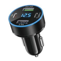 MG Four Port avto polnilec 2x USB-C / 2x USB 50W, črna