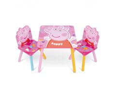 Arditex Otroška lesena miza + stoli PEPPA PIG, PP13984