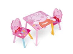 Arditex Otroška lesena miza + stoli PEPPA PIG, PP13984