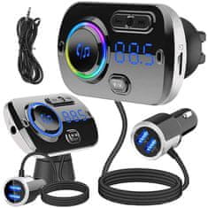 Verkgroup Avto FM oddajnik SD bluetooth 2x USB 12-24V LED RGB