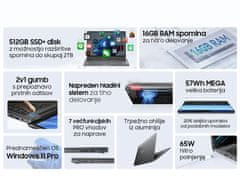 Blackview Blackview ACEBOOK 12 prenosni računalnik, 16" (40,64cm), 16GB RAM, 512GB SSD, Windows 11 Pro, Intel i5, IPS FHD+, WiFi 5, Bluetooth, 57Wh baterija, prednja kamera, dvojni zvočniki, siv (Starry Gray)