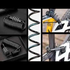 ROCKBROS T609 kombinirana ključavnica za kolo 1,5 m, črna