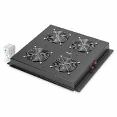 Digitus hladilna enota 4x ventilator s termostatom črna DN-19 FAN-4-B-N