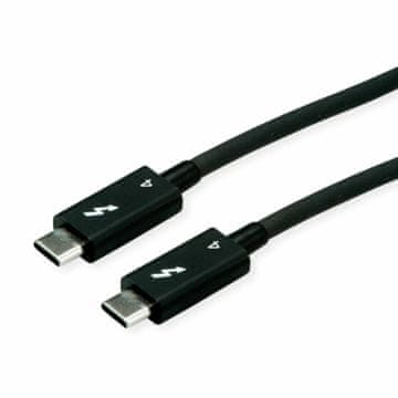 Roline kabel Thunderbolt 4 2m 40 Giga 100W 8K 60Hz črn