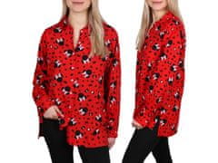 Disney Minnie Mouse DISNEY Rdeča majica z dolgimi rokavi za ženske 100% VISCOSE XXS