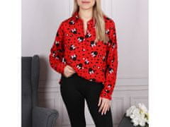 Disney Minnie Mouse DISNEY Rdeča majica z dolgimi rokavi za ženske 100% VISCOSE XXS