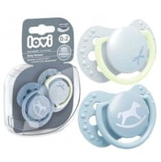 shumee Dinamična silikonska duda MINI 0-2m Baby Shower Boy 2 kom., Lovi