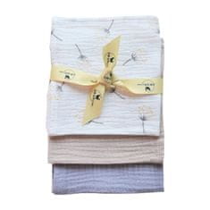shumee Muslinske plenice 30x30 - bež + siva + beli regrat, SwanStore