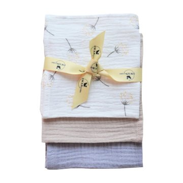 shumee Muslinske plenice 30x30 - bež + siva + beli regrat, SwanStore