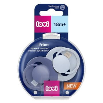 shumee LOVI PRIME dinamična silikonska duda 18m+ 2 kom. Otroško modra/modra