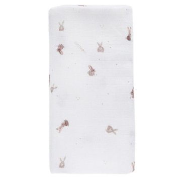 shumee Ovitek iz muslina 100x100 Beige Bunnies, Lullalove