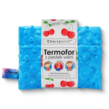 shumee Cherrypad Minky Blue kuumavesipullo kirsikkakivillä, luontoliuos