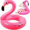 Napihljiv obroč za plavanje v vodi, flamingo, 90 cm, roza, velik, XXL