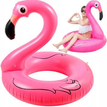 shumee Napihljiv obroč za plavanje v vodi, flamingo, 90 cm, roza, velik, XXL