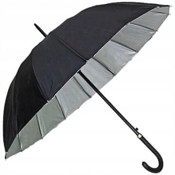 shumee AVTOMATSKI DEŽNIK VLADA 16 ŽIC VELIKA UV VLAKNA ČRNEGA OBLIKOVALCA