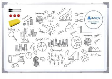 shumee VELIKA MAGNETNA BELA TABLICA 60x45 SUHO BRISANJE, MARKERJI, GOBA