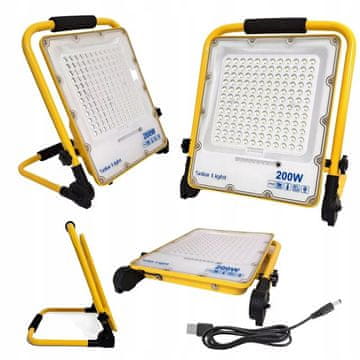 shumee HALOGEN LED PRENOSNI 200W NA 230V + USB KABEL GRADBENA SVETILKA AKUMULATORSKA