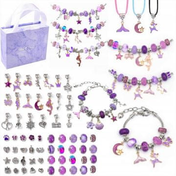 shumee VELIK KOMPLET ZA IZDELAVO ZAPESTNIC IN OGRLIC V KREATIVNI DARILNI ŠKATLI