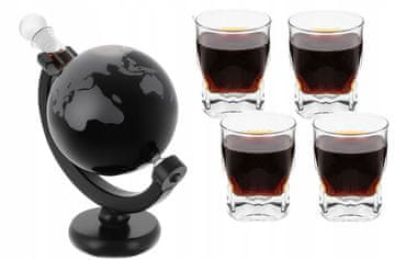 shumee Komplet 4 kozarcev Globus DeLuxe Whisky Carafe