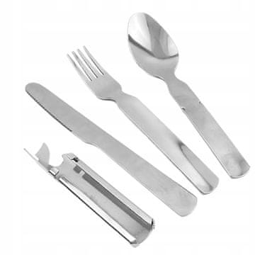 shumee POTNI KOMPLET JEDILNEGA PRIBORA 4V1 SKAVTSKI VOJAŠKI KOMPLET