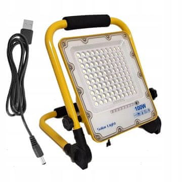 shumee PRENOSNA HALOGENSKA LED SVETILKA 100W 230V + USB KABEL GRADBENA SVETILKA NA BATERIJE