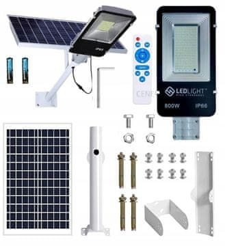 shumee SONČNA ULIČNA SVETILKA S SENZORJEM SMRAKA 800 W