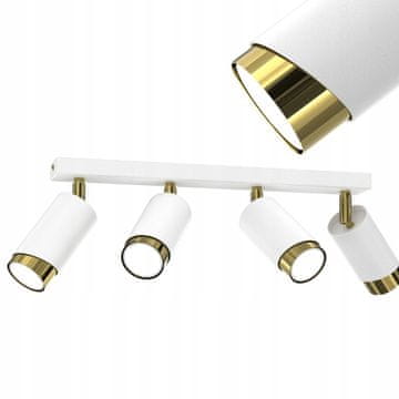 shumee Stropna svetilka LED trak nastavljiva 4x Gu10 poševna bela zlata