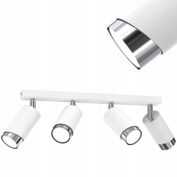 shumee Stropna svetilka LED trak nastavljiva 4x Gu10 poševna bela kromirana
