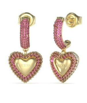 Guess Ljubljeni pozlačeni jekleni uhani JUBE05010JWYGPKT/U