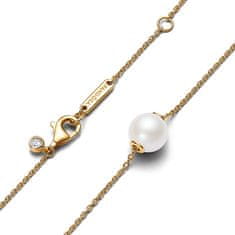 Pandora Shine Brezčasna pozlačena ogrlica iz sladkovodnih biserov 363167C01-45
