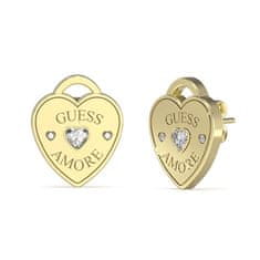 Guess Amore JUBE05058JWYGT/U uhani srčki iz pozlačenega jekla