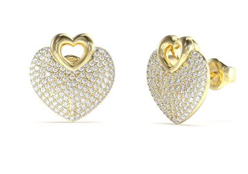 Guess Bleščeči uhani v obliki srca Crazy In Love JUBE05213JWYGT/U