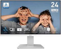 MSI Zaslon PRO MP2412W / 23.8" / FHD / VA / 100Hz / 1ms (MPRT) / bel