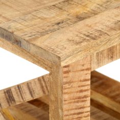 Vidaxl Stranska mizica s kolesi 40x40x42 cm robusten mangov les