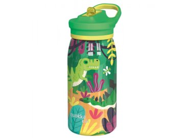 QUOKKA Quokka Kids Pop, Steklenica iz nerjavečega jekla / termos s slamico Dinozavri, 445ml, 40246
