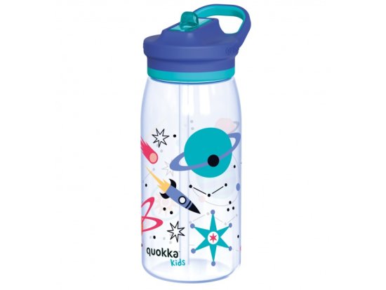 QUOKKA Quokka Kids Glow, Plastična steklenica s slamico Space, 580ml, 40282