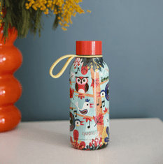 QUOKKA Quokka Kids Solid, Steklenica / termos iz nerjavečega jekla z zanko Grove Birds, 330ml, 40149