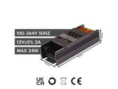 Eco light Modularno napajanje LED 24W 12V 2A SLIM IP20 99x37x24mm