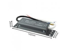Eco light Hermetično napajanje LED 20W 12V 1.66A, vodoodporen 142x37x25 mm