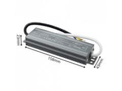 Eco light Hermetično napajanje LED 60W 12V 5A, vodoodporen 158x43x23 mm