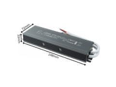 Eco light Hermetično napajanje LED 200W 12V 16.7A, vodoodporen 248x72x33 mm