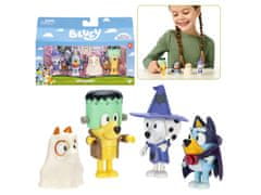 TM Toys Bluey Komplet štirih figuric za noč čarovnic, maškarni ples, figurice, gibljivi deli 3+