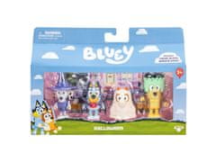 TM Toys Bluey Komplet štirih figuric za noč čarovnic, maškarni ples, figurice, gibljivi deli 3+