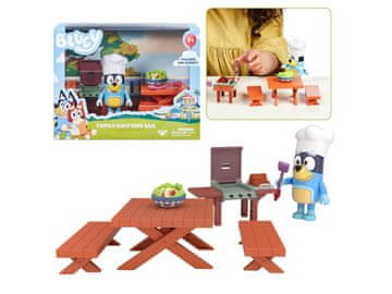 TM Toys Bluey Družinski set za žar na dvorišču, figurice, premični deli 3+