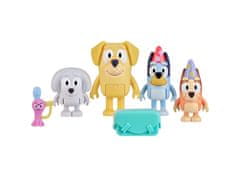 TM Toys Bluey Komplet štirih figuric Pass the Parcel, ladijske figurice, gibljivi deli 3+
